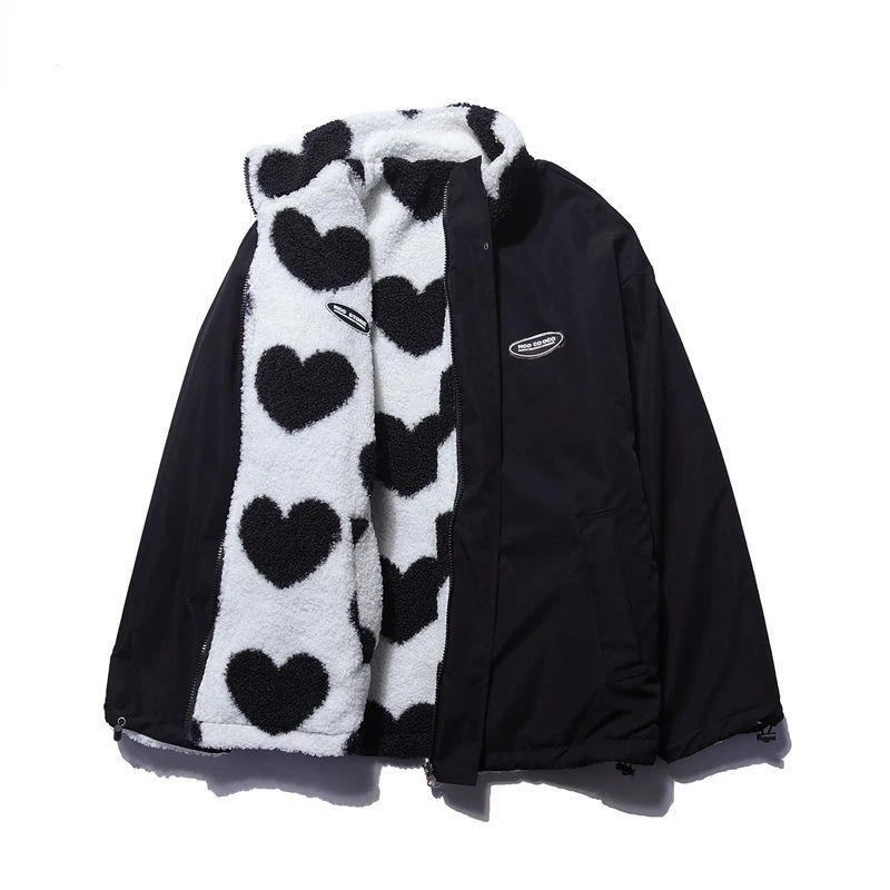 Lory | Reversible Heart Patterned Fleece Jacket