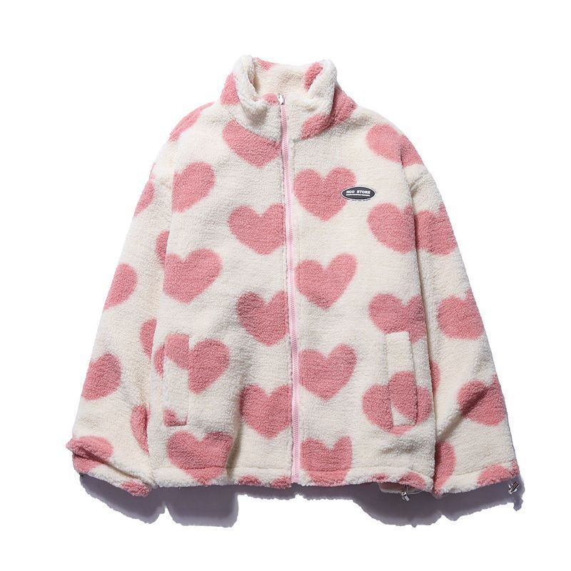 Lory | Reversible Heart Patterned Fleece Jacket