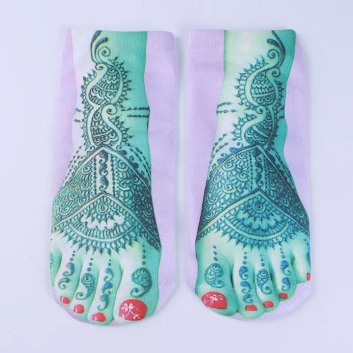 Ditto | Women Manicure Print Flip Flop Socks