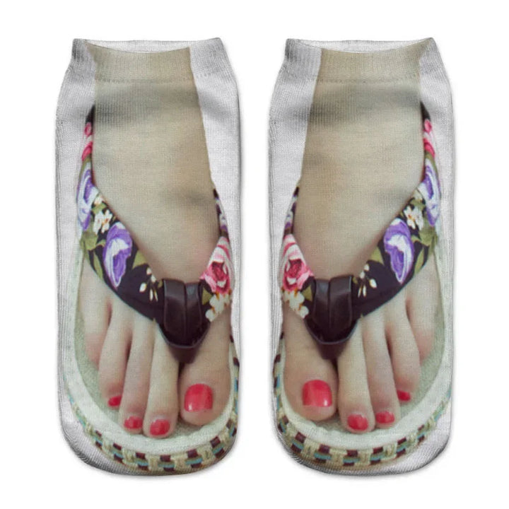 Ditto | Women Manicure Print Flip Flop Socks