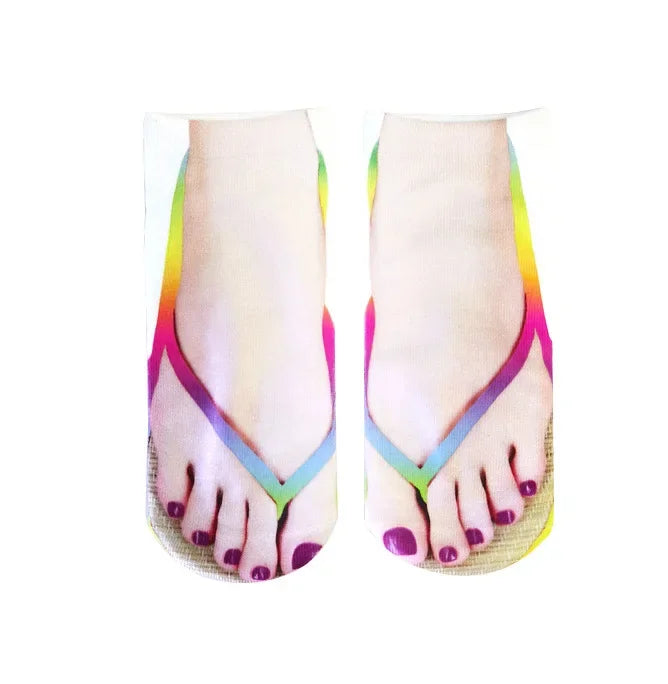 Ditto | Women Manicure Print Flip Flop Socks