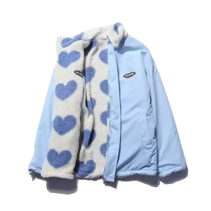 Lory | Reversible Heart Patterned Fleece Jacket