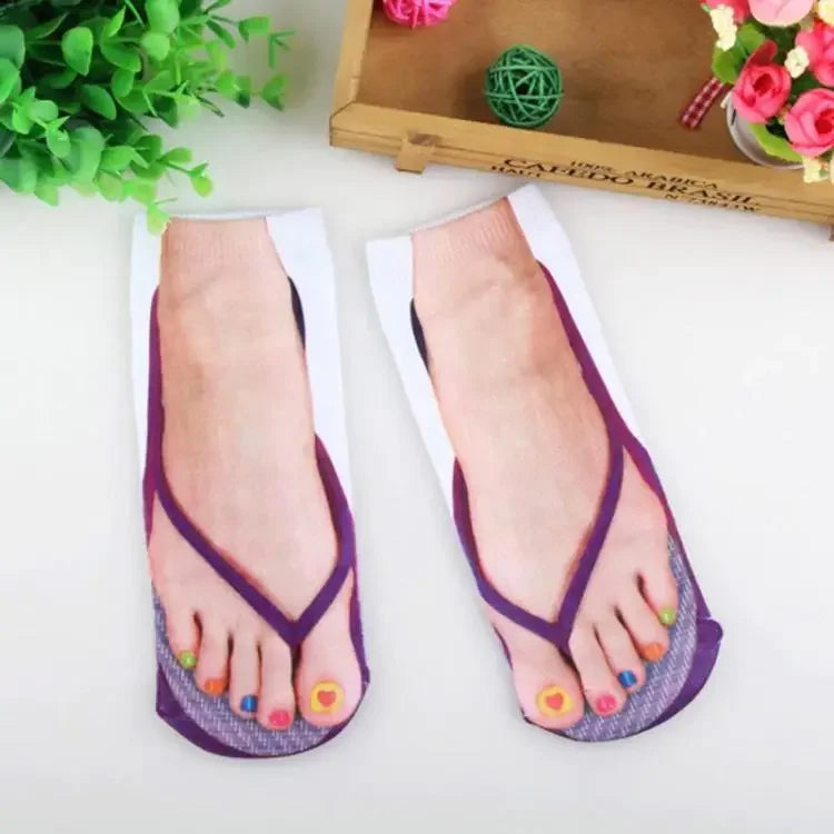 Ditto | Women Manicure Print Flip Flop Socks