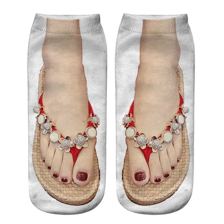 Ditto | Women Manicure Print Flip Flop Socks