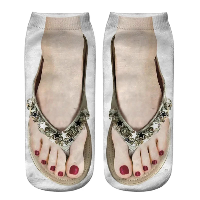 Ditto | Women Manicure Print Flip Flop Socks