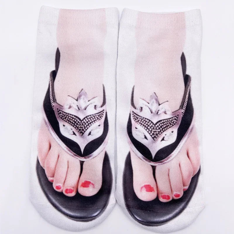 Ditto | Women Manicure Print Flip Flop Socks