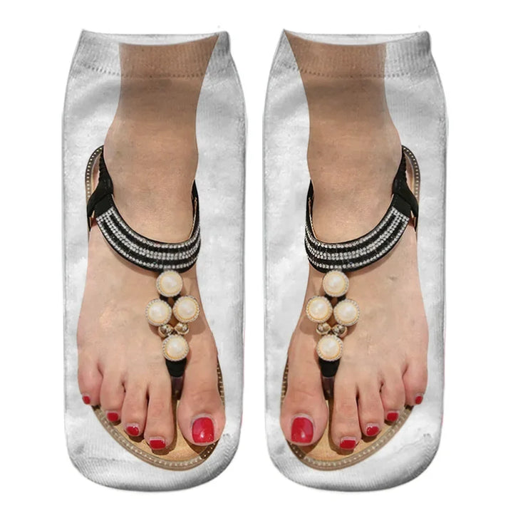 Ditto | Women Manicure Print Flip Flop Socks