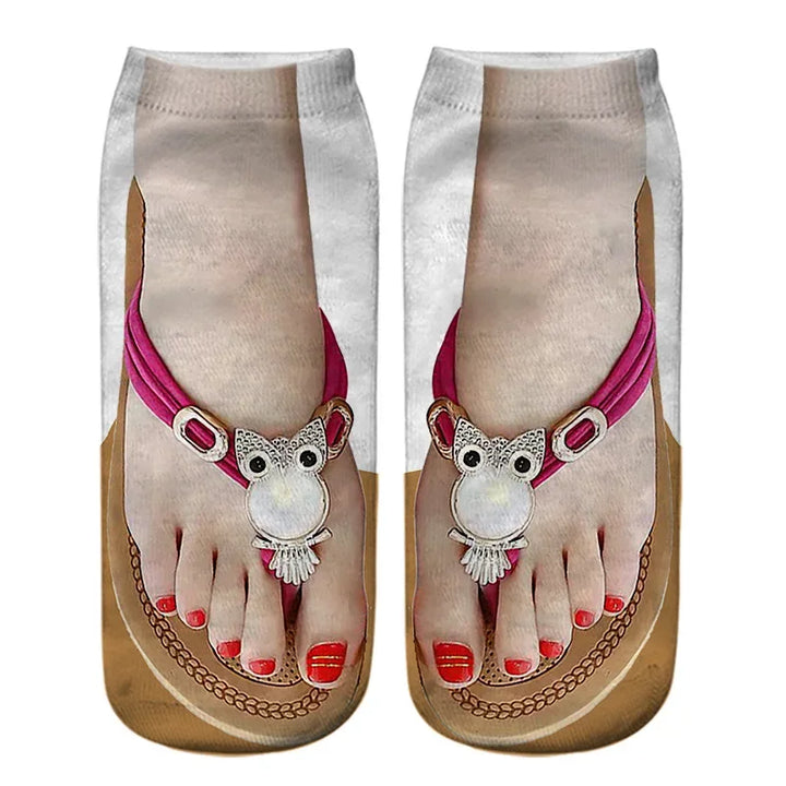 Ditto | Women Manicure Print Flip Flop Socks