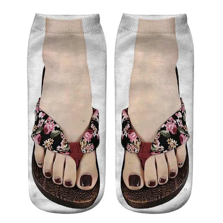 Ditto | Women Manicure Print Flip Flop Socks