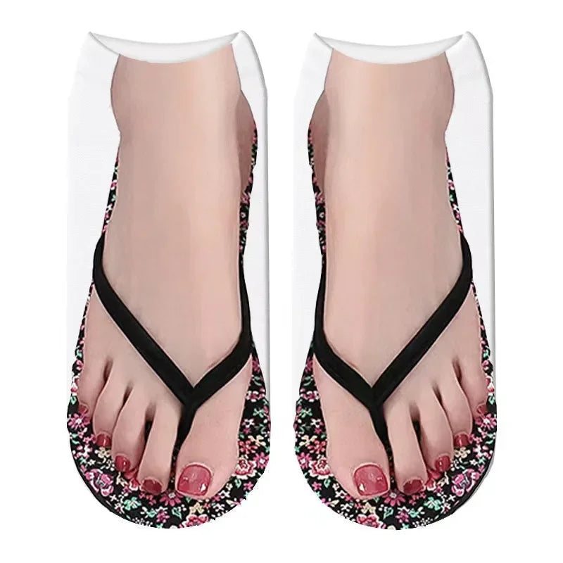 Ditto | Women Manicure Print Flip Flop Socks