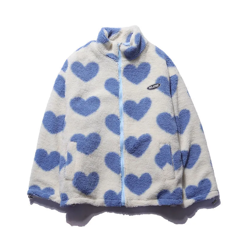 Lory | Reversible Heart Patterned Fleece Jacket