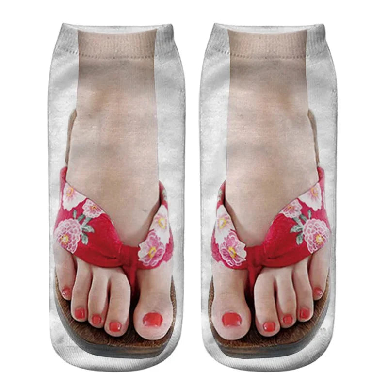 Ditto | Women Manicure Print Flip Flop Socks