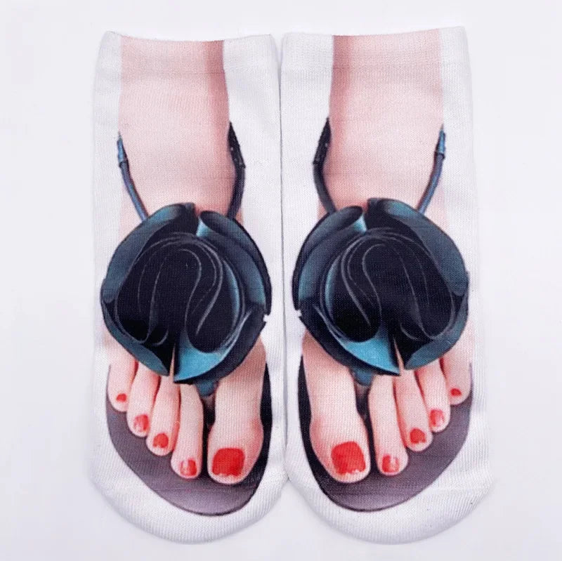 Ditto | Women Manicure Print Flip Flop Socks