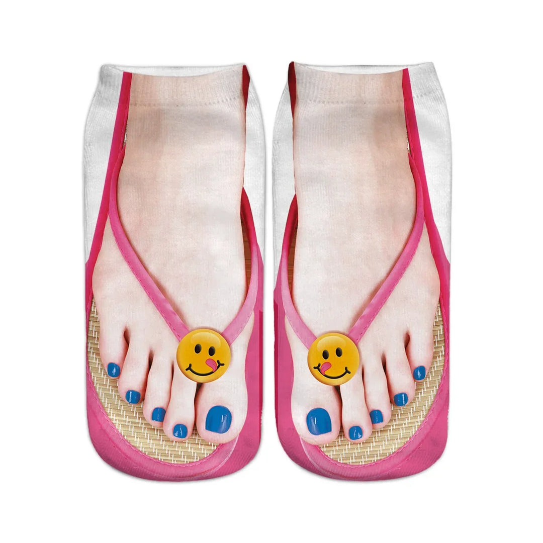 Ditto | Women Manicure Print Flip Flop Socks