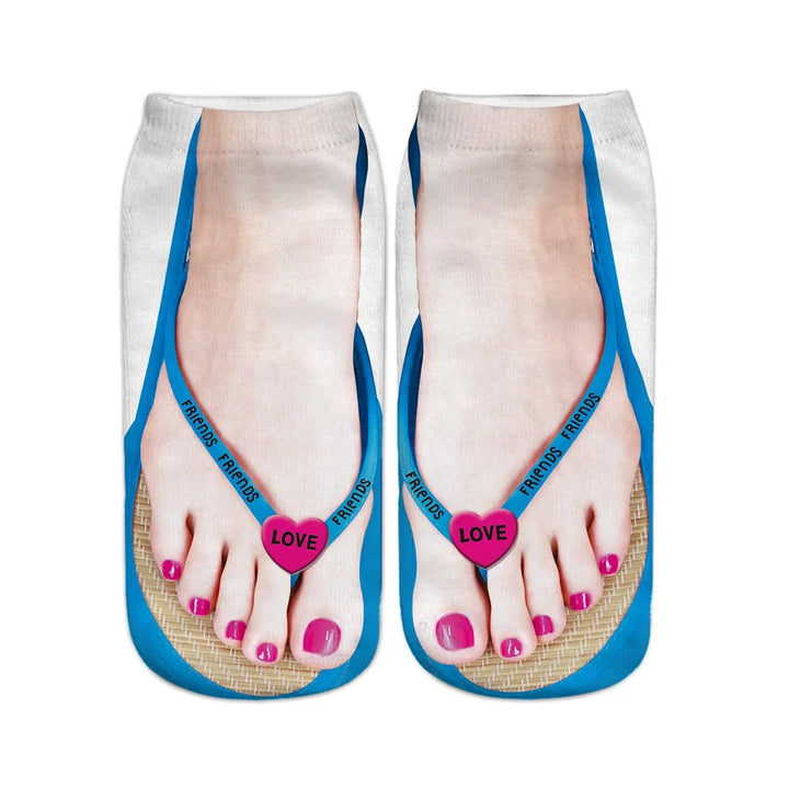 Ditto | Women Manicure Print Flip Flop Socks