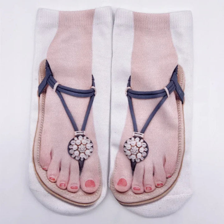 Ditto | Women Manicure Print Flip Flop Socks