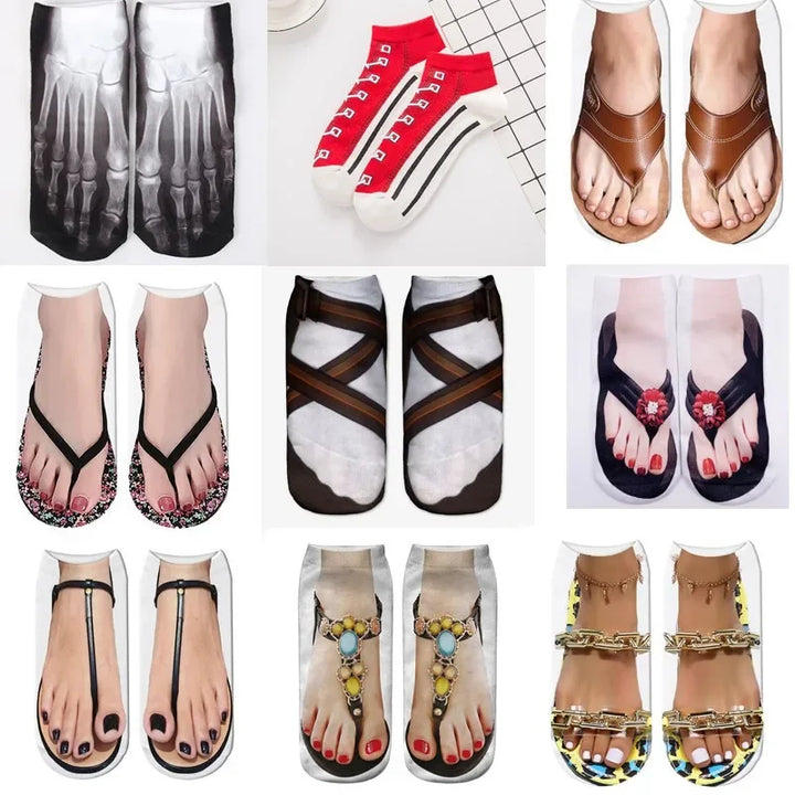 Ditto | Women Manicure Print Flip Flop Socks