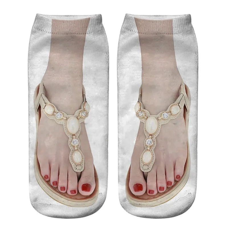 Ditto | Women Manicure Print Flip Flop Socks