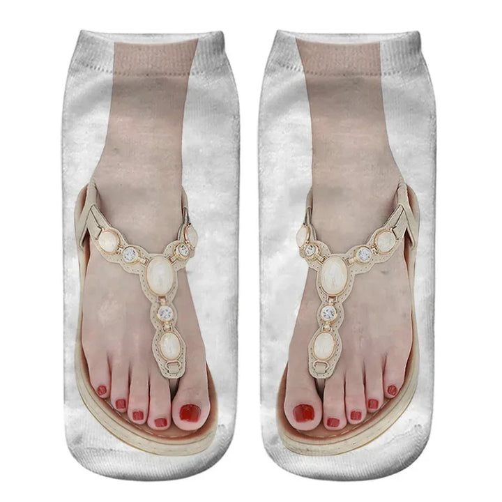 Ditto | Women Manicure Print Flip Flop Socks