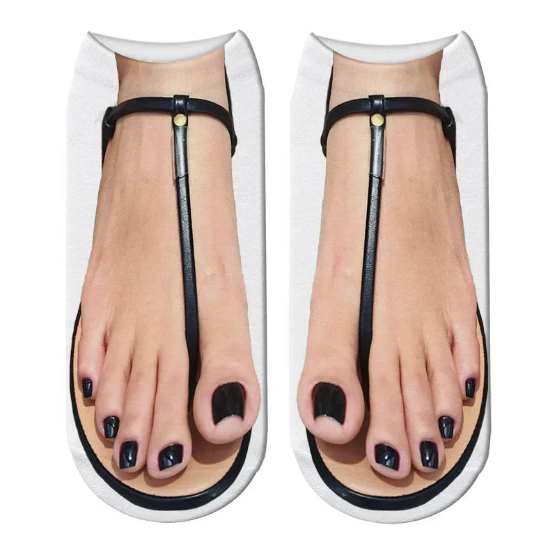 Ditto | Women Manicure Print Flip Flop Socks