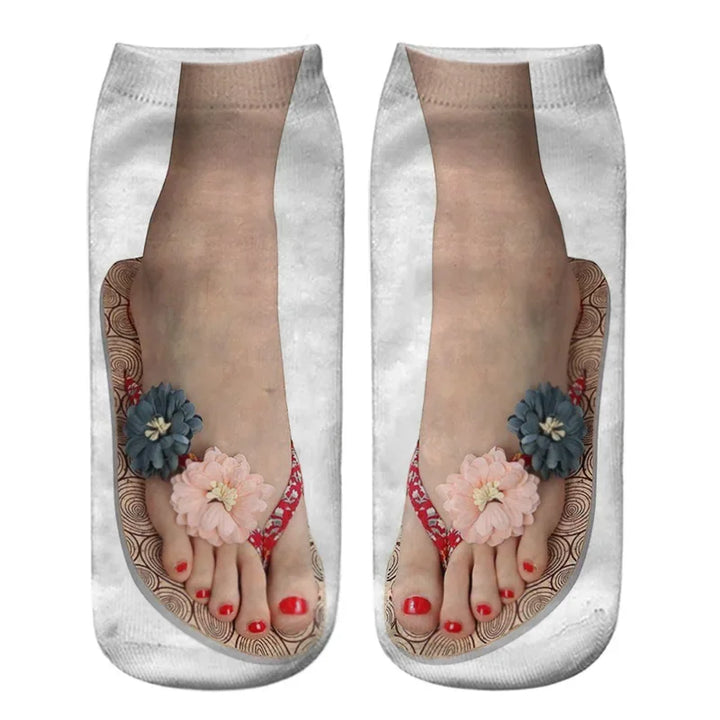 Ditto | Women Manicure Print Flip Flop Socks