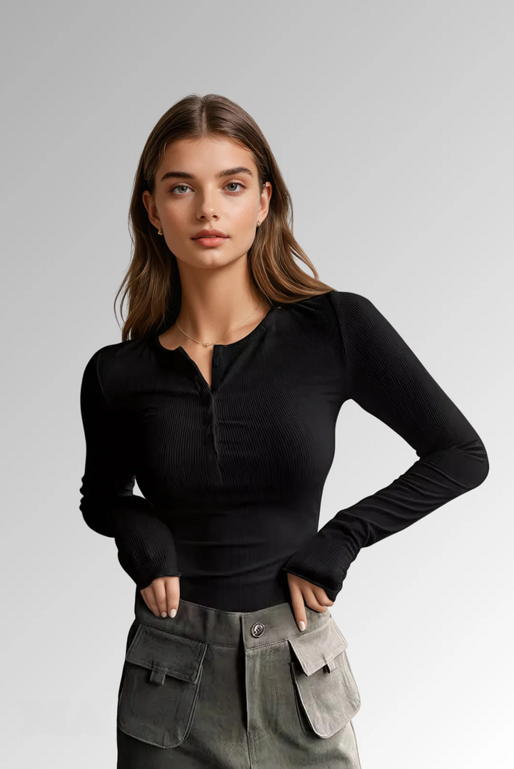 Elsa Top | Sleek Long Sleeve Blouse for Woman