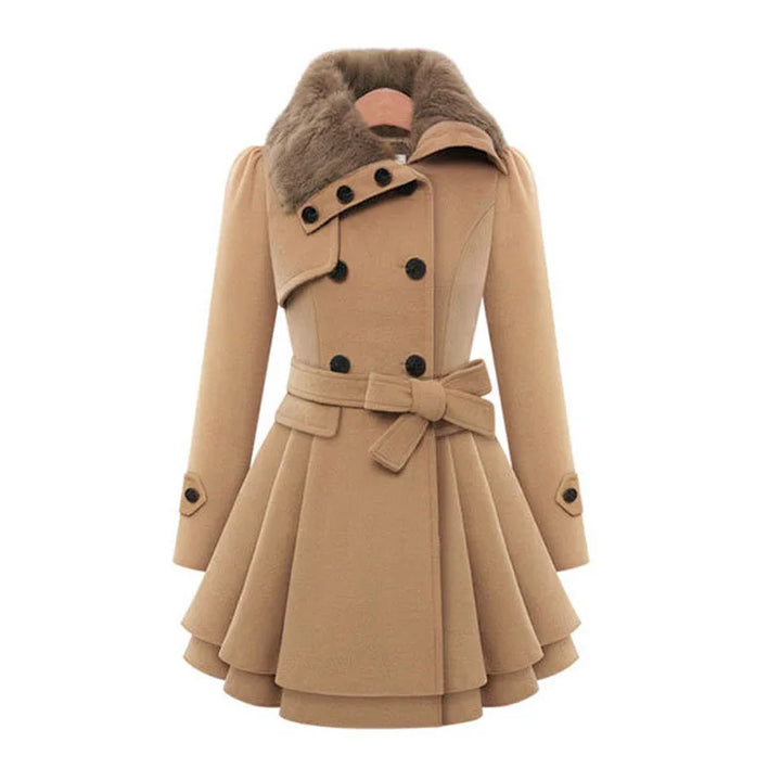 Yena | Chic Trench Coat with Fur