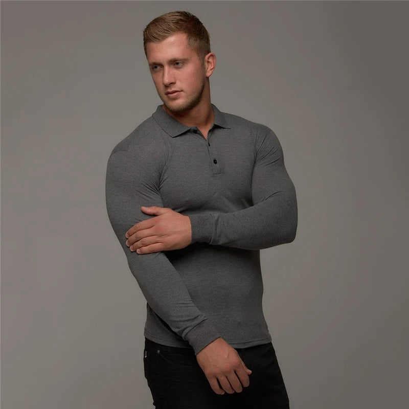 Mike | Muscle Fit Long-Sleeve Polo