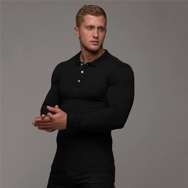 Mike | Muscle Fit Long-Sleeve Polo