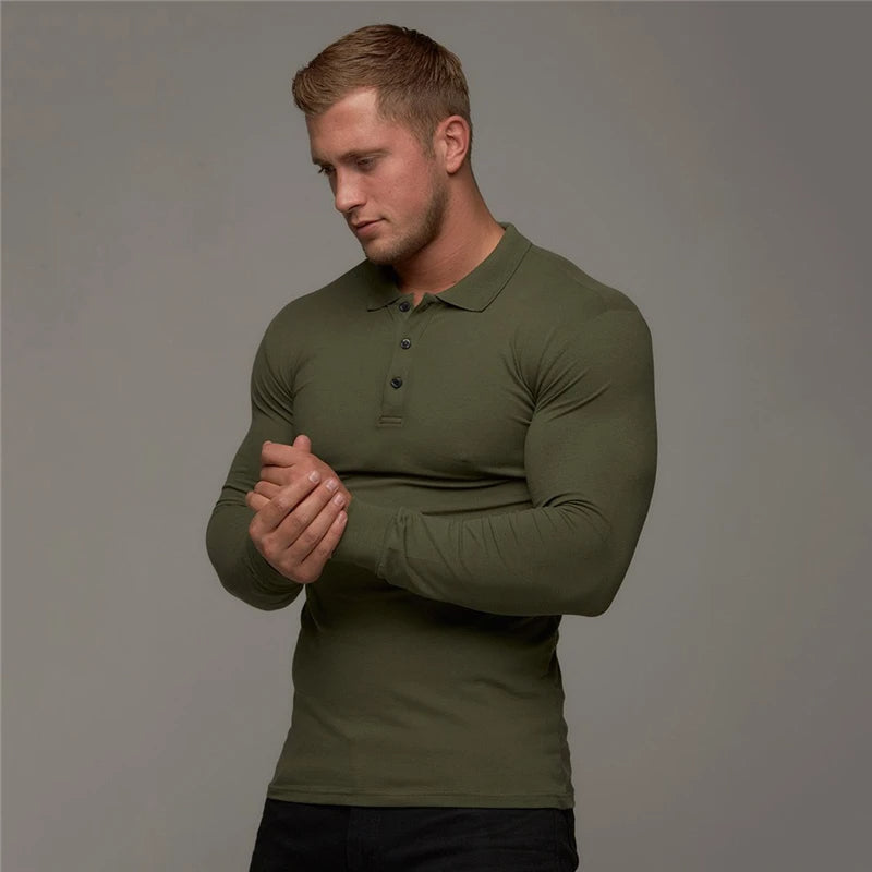 Mike | Muscle Fit Long-Sleeve Polo