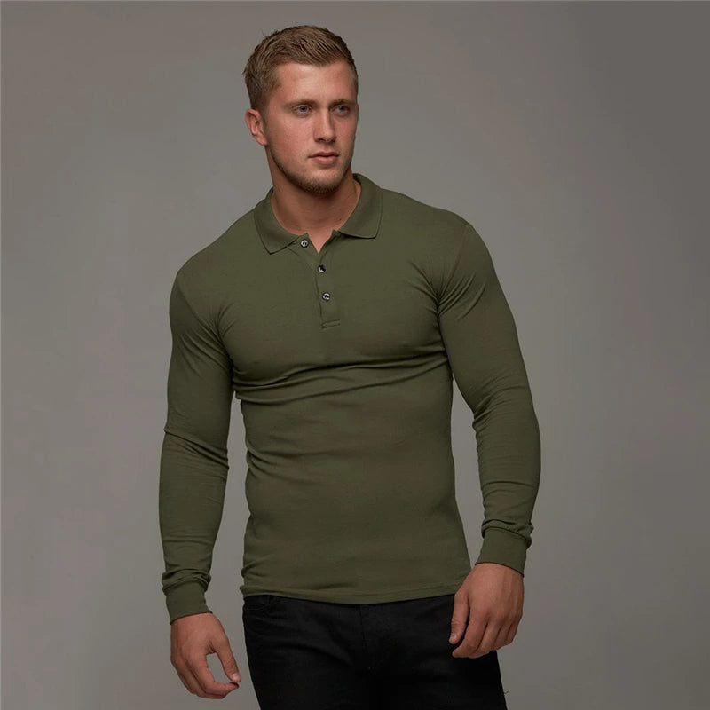 Mike | Muscle Fit Long-Sleeve Polo